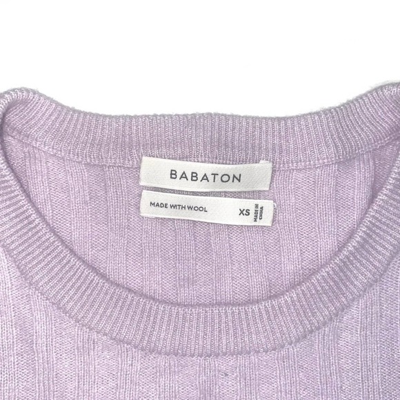 Aritzia Babaton Cropped Sweater, XS “Nathaniel”, Lilac, Wool blend - Picture 3 of 9
